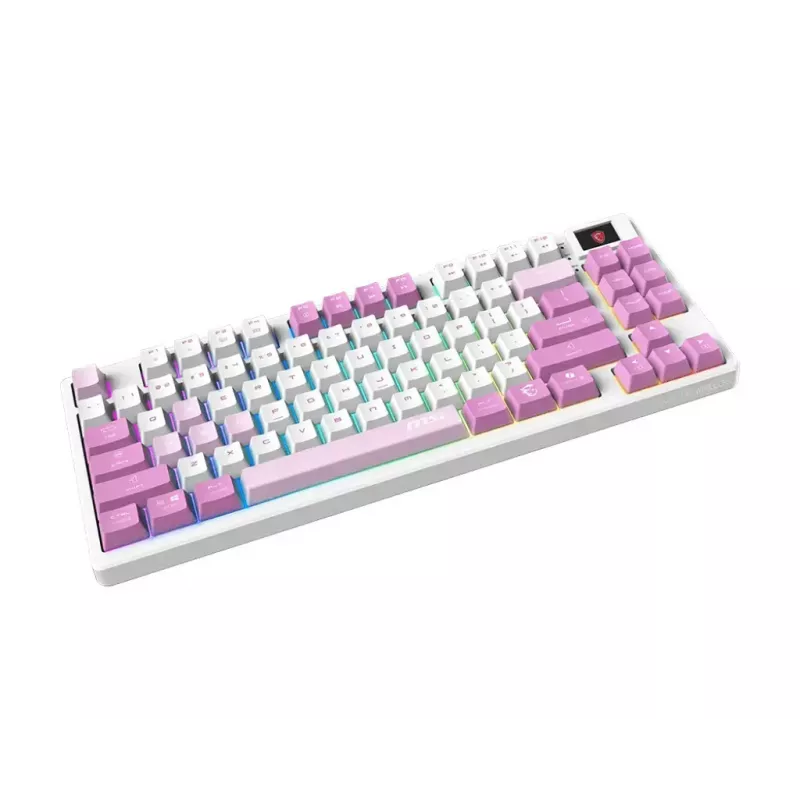 Teclado MSI FORGE GK600 TKL WIRELESS VIOLET gaming USB + Bluetooth QWERTY UK English rosa, violeta, branco