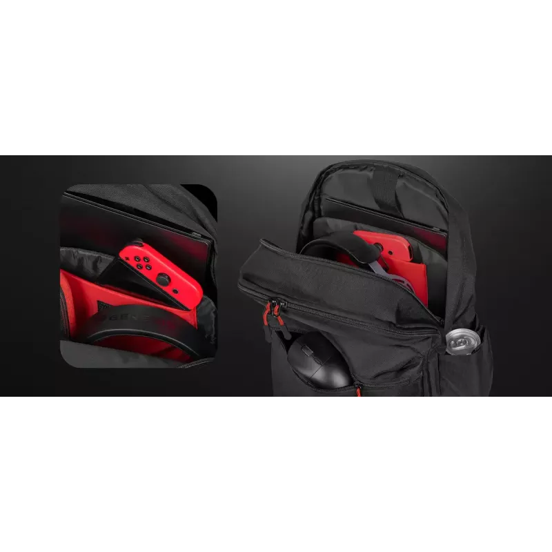 Mochila gaming Genesis GENESIS Palladium 200 — preta, poliéster, 140×280×400 mm
