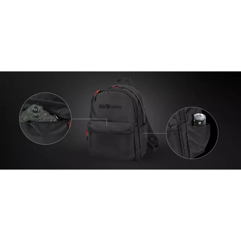 Mochila gaming Genesis GENESIS Palladium 200 — preta, poliéster, 140×280×400 mm