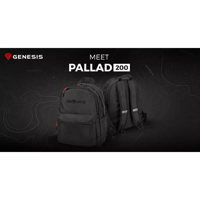 Mochila gaming Genesis GENESIS Palladium 200 — preta, poliéster, 140×280×400 mm