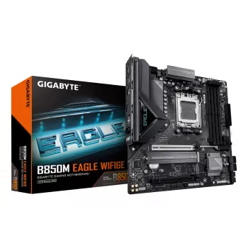 Placa-mãe GIGABYTE B850M EAGLE WIFI6E Socket AM5 para AMD Ryzen 7000/8000/9000, DDR5 até 8200MHz (OC), PCIe 5.0, Wi‑Fi 6E, 2.5 GbE