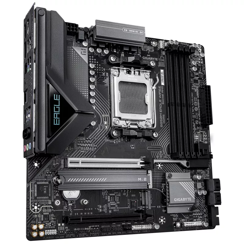 Placa-mãe GIGABYTE B850M EAGLE WIFI6E Socket AM5 para AMD Ryzen 7000/8000/9000, DDR5 até 8200MHz (OC), PCIe 5.0, Wi‑Fi 6E, 2.5 GbE