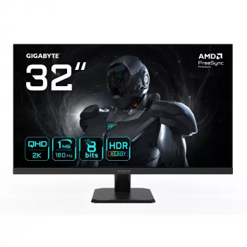 Monitor gaming GIGABYTE GS32QA 32 polegadas QHD - 2560 x 1440, 180Hz, 1ms, 300 cd/m², FreeSync Premium, HDR Ready, HDMI 2.0, Displayport 1.4