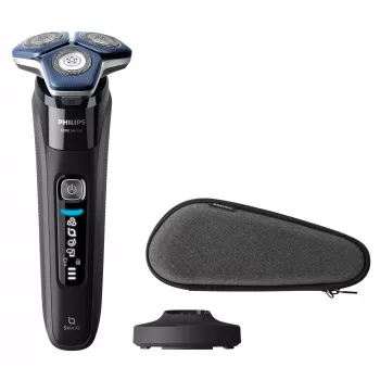 Máquina de barbear rotativa elétrica Philips Series 7000 S7886/35 — 3 cabeças de corte, húmido e seco, bateria de iões de lítio, 60 min de autonomia, preto