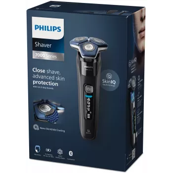 Máquina de barbear rotativa elétrica Philips Series 7000 S7886/35 — 3 cabeças de corte, húmido e seco, bateria de iões de lítio, 60 min de autonomia, preto