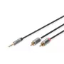 Cabo adaptador de áudio Digitus DB-510330-010-S 3,5 mm para RCA 1 m preto