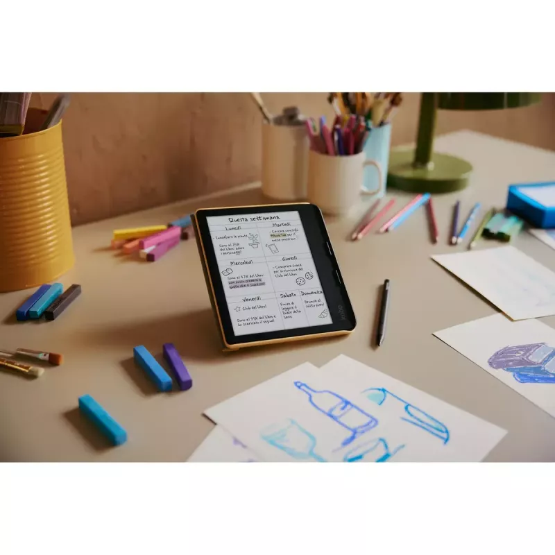 Leitor de e-books Kobo Libra Colour 7 polegadas E Ink Kaleido, 32 GB, Wi‑Fi, Bluetooth, à prova de água, branco