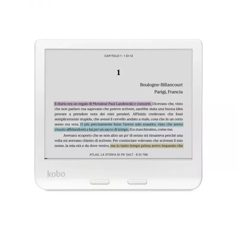 Leitor de e-books Kobo Libra Colour 7 polegadas E Ink Kaleido, 32 GB, Wi‑Fi, Bluetooth, à prova de água, branco