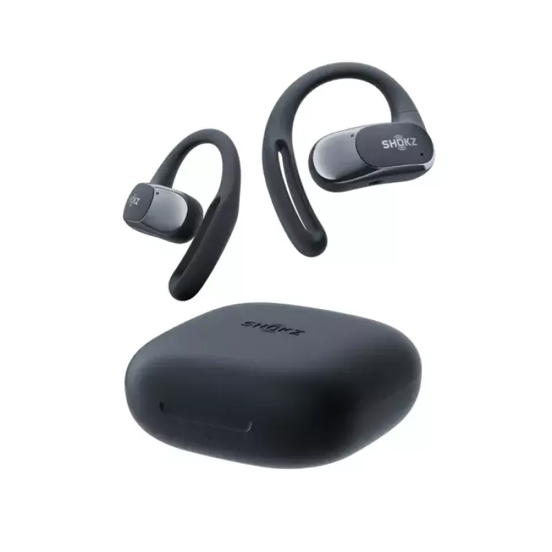 Headset SHOKZ OpenFit Air sem fios gancho de orelha chamadas/música/desporto/dia a dia Bluetooth preto