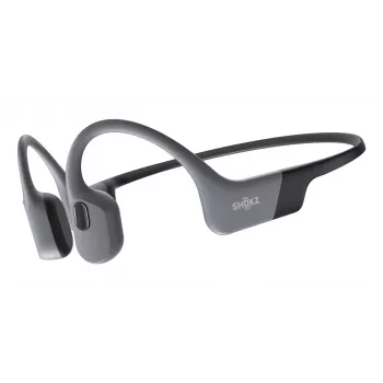 Headset Shokz OpenSwim Pro — headset sem fios open-ear de condução óssea, IP68 à prova de água, Bluetooth 5.4, 32 GB, 9 h de reprodução, cinzento
