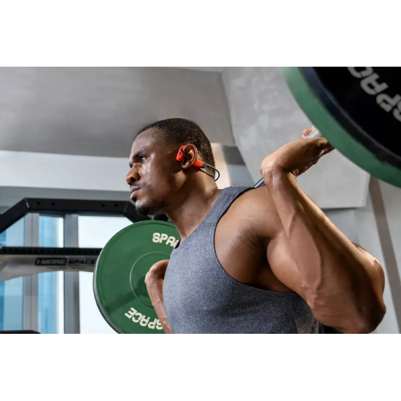 Headset Shokz OpenSwim Pro — headset sem fios open-ear de condução óssea, IP68 à prova de água, Bluetooth 5.4, 32 GB, 9 h de reprodução, cinzento