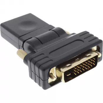 Adaptador InLine HDMI para DVI conector fêmea HDMI / ficha DVI flexível banhado a ouro 4K2K
