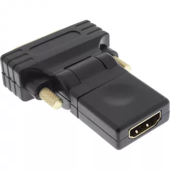 Adaptador InLine HDMI para DVI conector fêmea HDMI / ficha DVI flexível banhado a ouro 4K2K