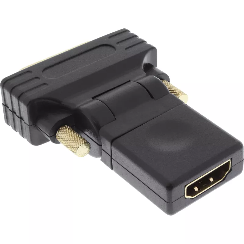 Adaptador InLine HDMI para DVI conector fêmea HDMI / ficha DVI flexível banhado a ouro 4K2K