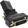 Adaptador InLine HDMI para DVI conector fêmea HDMI / ficha DVI flexível banhado a ouro 4K2K