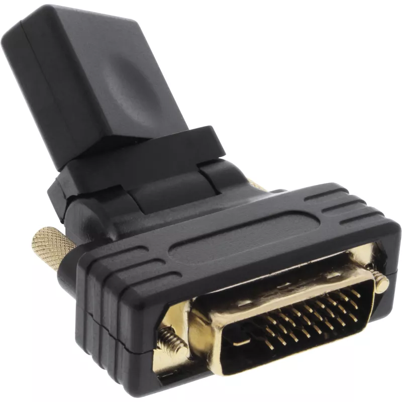 Adaptador InLine HDMI para DVI conector fêmea HDMI / ficha DVI flexível banhado a ouro 4K2K