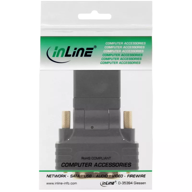 Adaptador InLine HDMI para DVI conector fêmea HDMI / ficha DVI flexível banhado a ouro 4K2K