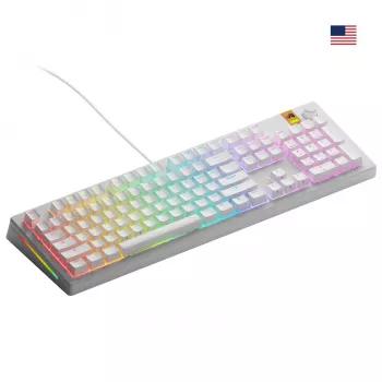 Teclado mecânico com fio Full-Size (100%) GLORIOUS GMMK 3 HE – Branco, USB, QWERTY, RGB