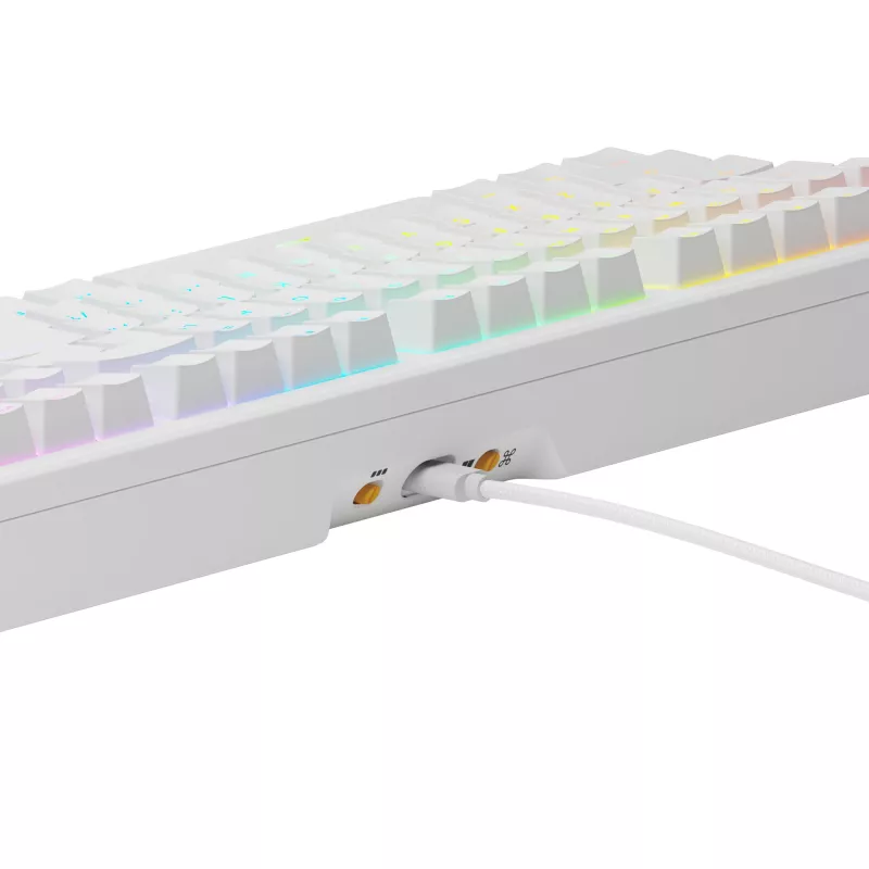Glorious GMMK 3 HE 100% teclado gaming com fios prebuilt, switches Fox HE, ANSI US, branco