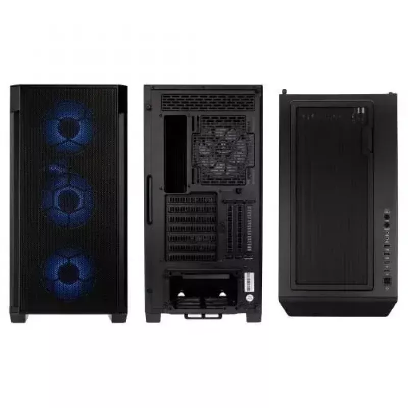 Caixa de PC Kolink Observatory Z Mesh Midi Tower — ATX, 3x120mm à frente, 1x120mm atrás, 245×465×495 mm, preto