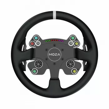 Volante Moza Racing CS V2P Dual Clutch, volante, PC, com fio, USB, Preto, Alumínio