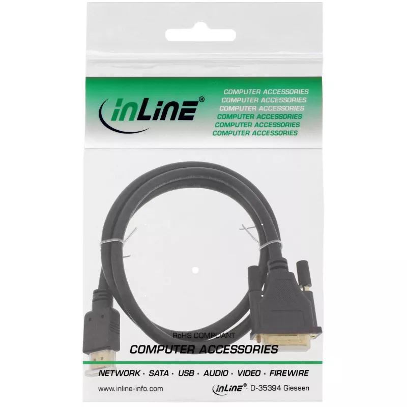 Cabo InLine HDMI para DVI macho / macho 18+1 banhado a ouro 1,5m