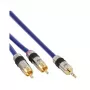 Cabo de áudio InLine Premium 2x ficha RCA / jack 3,5 mm banhado a ouro 2 m
