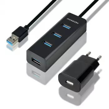 Axagon HUE-S2BP hub de carregamento 4x USB 3.0 com cabo de 1,2 m incl. fonte de alimentação