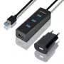 Axagon HUE-S2BP hub de carregamento 4x USB 3.0 com cabo de 1,2 m incl. fonte de alimentação