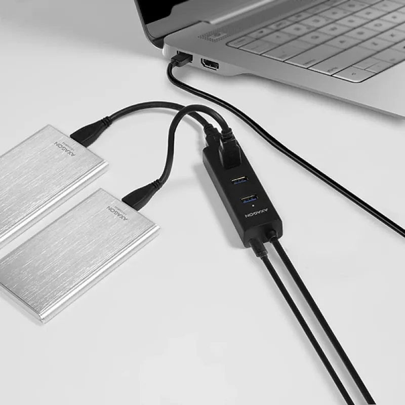 Axagon HUE-S2BP hub de carregamento 4x USB 3.0 com cabo de 1,2 m incl. fonte de alimentação