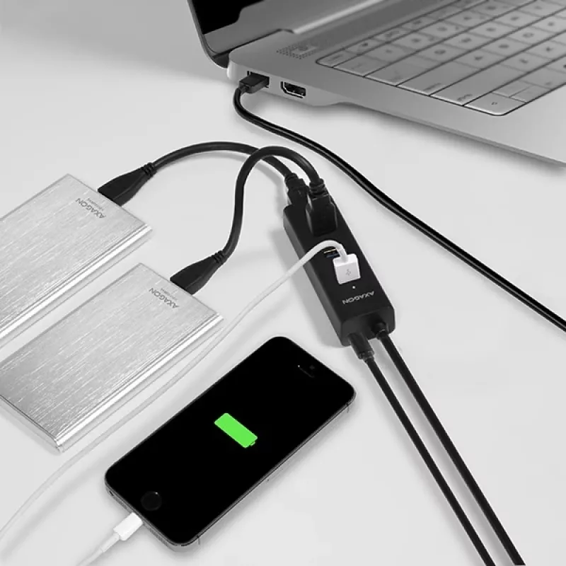 Axagon HUE-S2BP hub de carregamento 4x USB 3.0 com cabo de 1,2 m incl. fonte de alimentação