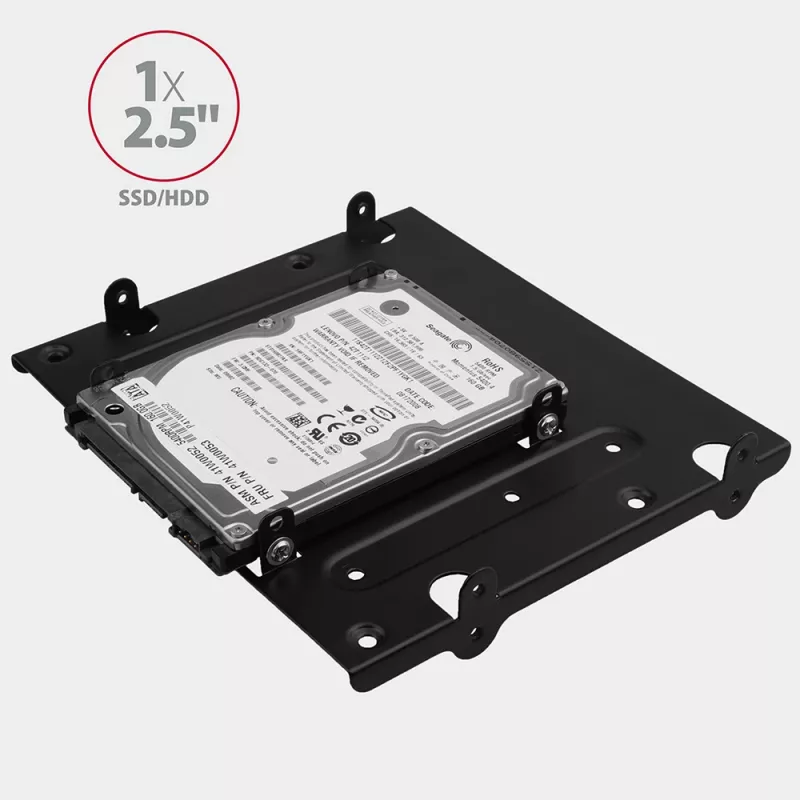Suporte Axagon RHD-435 para 4x 2,5 polegadas ou 2x 2,5 polegadas HDD/SSD & 1x 3,5 polegadas HDD em baia de 5,25 polegadas, Metal