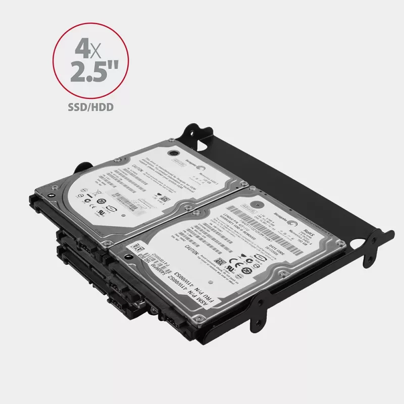Suporte Axagon RHD-435 para 4x 2,5 polegadas ou 2x 2,5 polegadas HDD/SSD & 1x 3,5 polegadas HDD em baia de 5,25 polegadas, Metal
