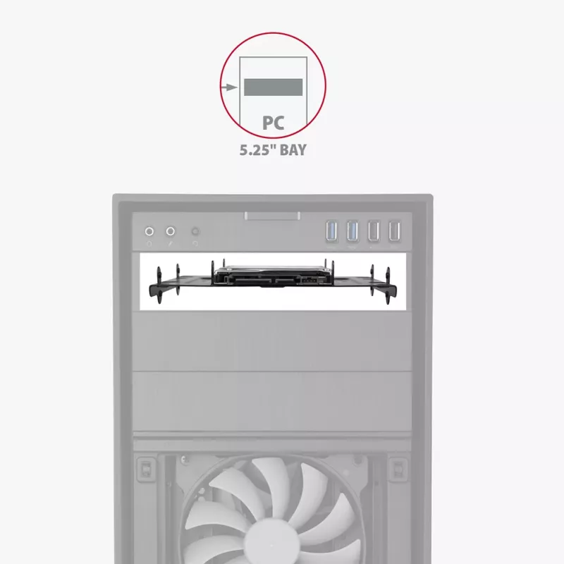 Suporte Axagon RHD-435 para 4x 2,5 polegadas ou 2x 2,5 polegadas HDD/SSD & 1x 3,5 polegadas HDD em baia de 5,25 polegadas, Metal