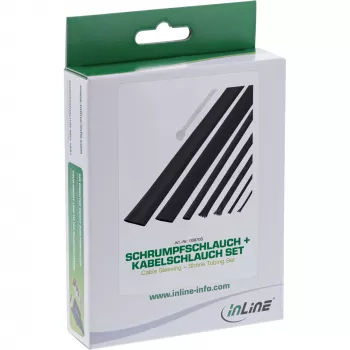 Conjunto de sleeve + termorretrátil para cabos InLine preto