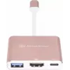 Adaptador de vídeo USB-C para HDMI SILVERSTONE EP08 (USB-C 3.1, HDMI) rosa