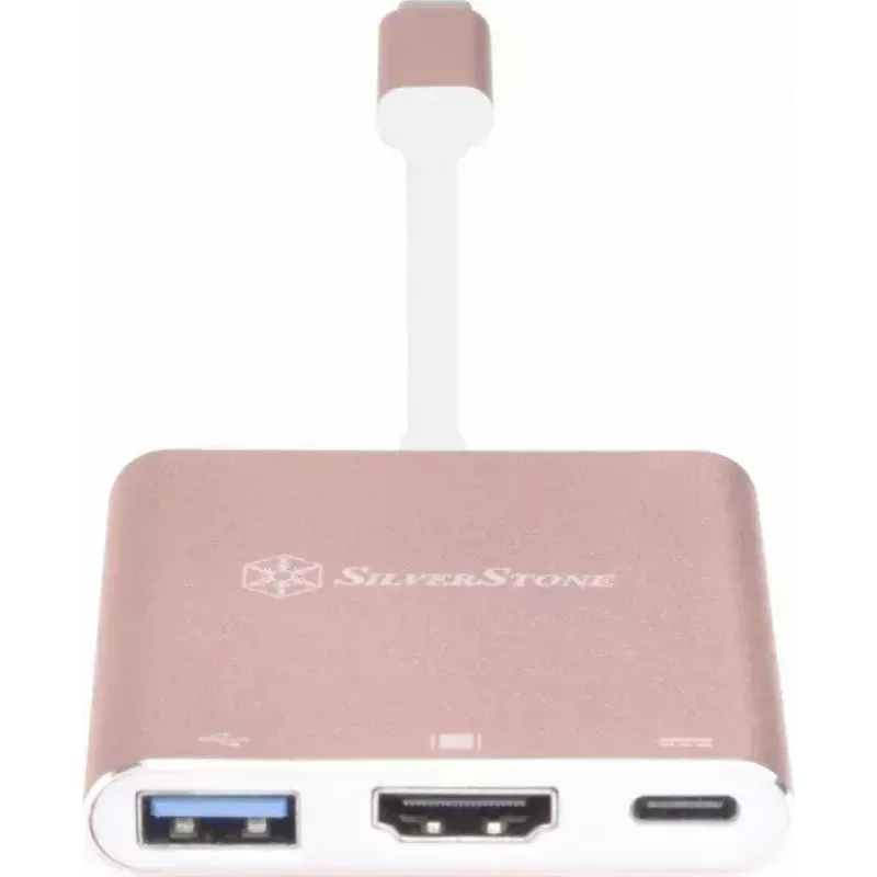 Adaptador de vídeo USB-C para HDMI SILVERSTONE EP08 (USB-C 3.1, HDMI) rosa