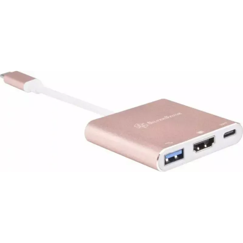 Adaptador de vídeo USB-C para HDMI SILVERSTONE EP08 (USB-C 3.1, HDMI) rosa