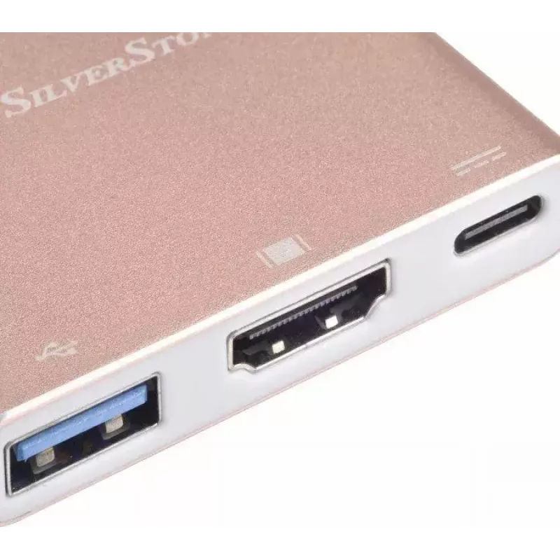 Adaptador de vídeo USB-C para HDMI SILVERSTONE EP08 (USB-C 3.1, HDMI) rosa