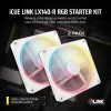 Kit inicial de ventoinhas CORSAIR Icue Link Lx140-r RGB 140mm PWM Reverse - branco