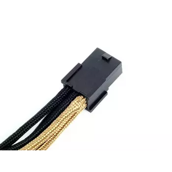 Cabo de extensão SilverStone PP07-IDE6BG de PCIe de 6 pinos para PCIe de 6 pinos, 250 mm, preto/dourado