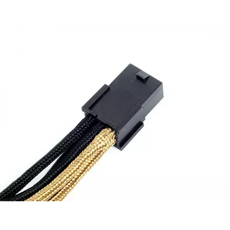Cabo de extensão SilverStone PP07-IDE6BG de PCIe de 6 pinos para PCIe de 6 pinos, 250 mm, preto/dourado