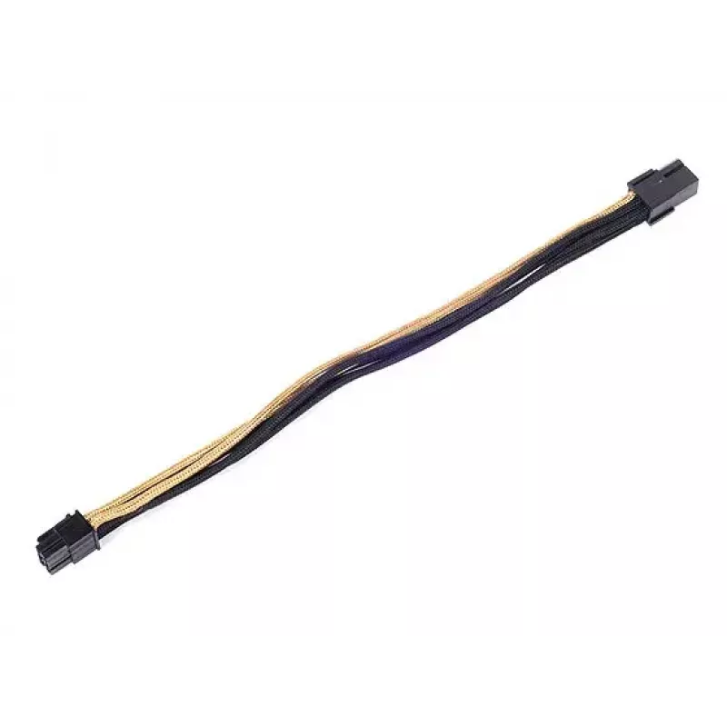 Cabo de extensão SilverStone PP07-IDE6BG de PCIe de 6 pinos para PCIe de 6 pinos, 250 mm, preto/dourado