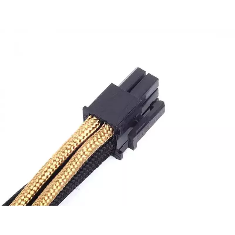 Cabo de extensão SilverStone PP07-IDE6BG de PCIe de 6 pinos para PCIe de 6 pinos, 250 mm, preto/dourado