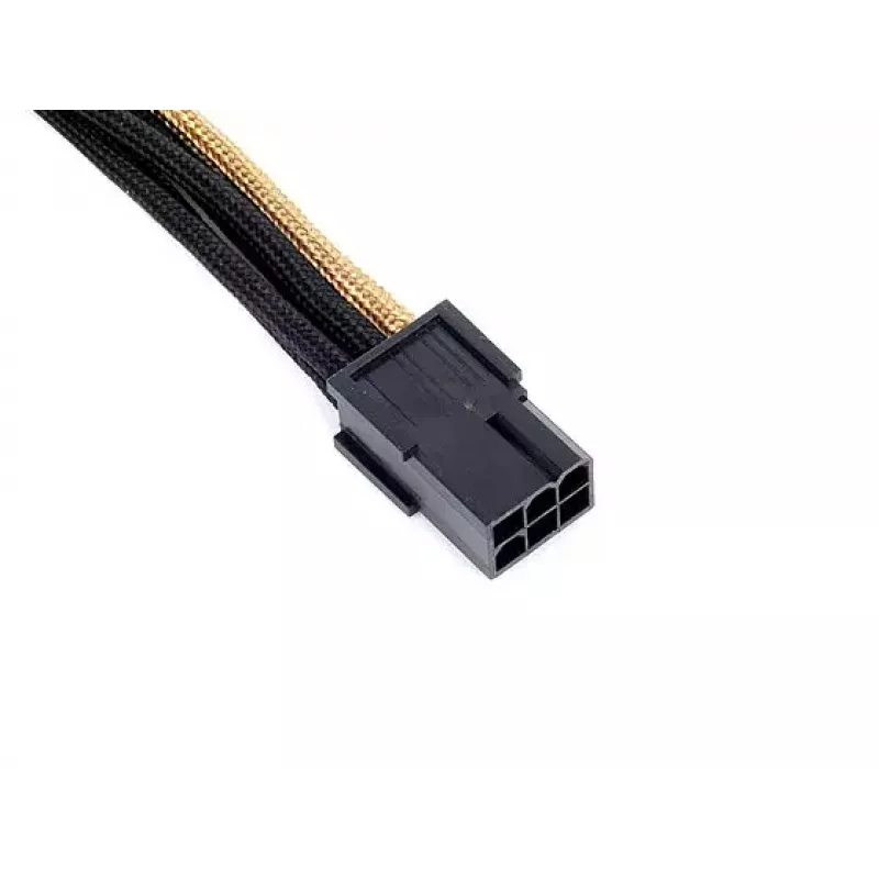Cabo de extensão SilverStone PP07-IDE6BG de PCIe de 6 pinos para PCIe de 6 pinos, 250 mm, preto/dourado