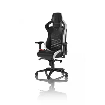 Cadeira gaming para PC noblechairs EPIC — assento acolchoado, capacidade máx. 120 kg, altura 131–141 cm, largura do assento 56 cm, rodas