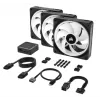 Kit inicial de ventoinhas CORSAIR Qx RGB Series Icue Link Qx120 RGB 120 mm com RGB magnético