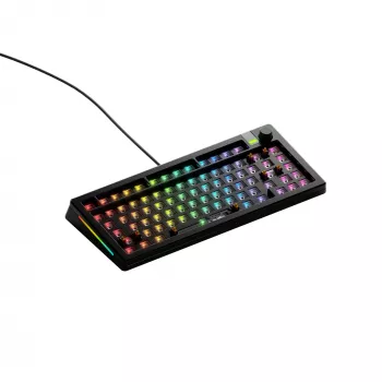 Teclado mecânico GLORIOUS GMMK 3 PRO 75% Barebones com fio USB, RGB, preto, cabo de 2 m