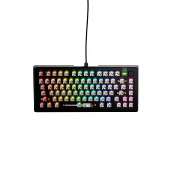 Teclado mecânico GLORIOUS GMMK 3 PRO 75% Barebones com fio USB, RGB, preto, cabo de 2 m