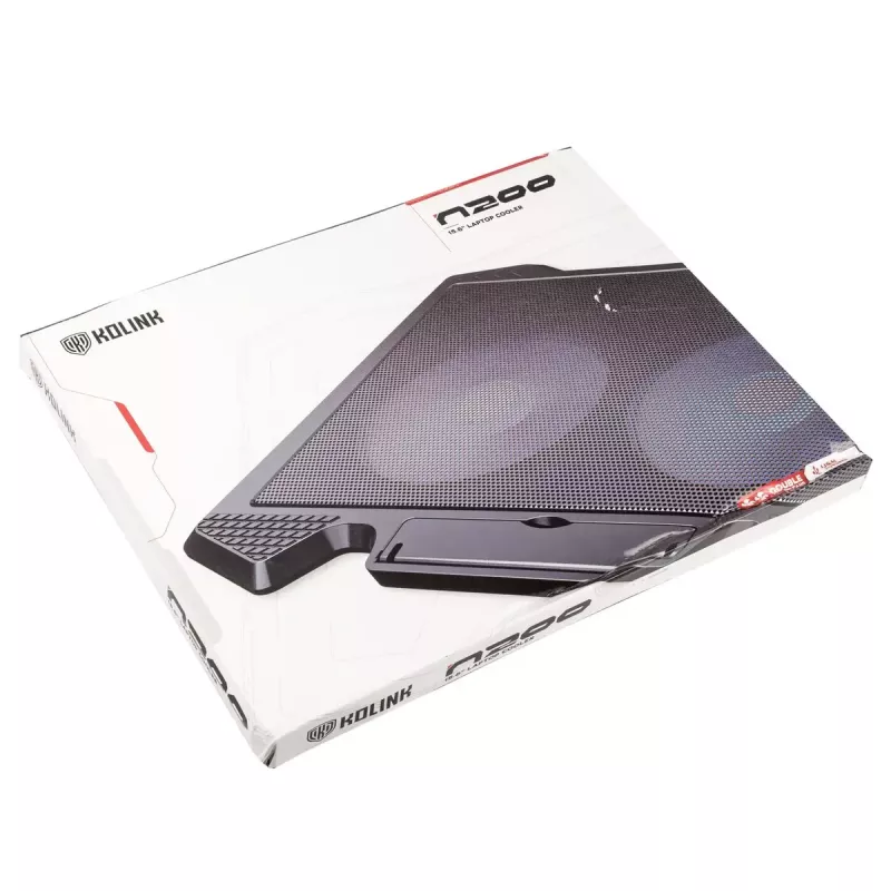 Base de refrigeração para portátil Kolink KL-N200 para portáteis até 39,6 cm (15,6 polegadas), 2 ventoinhas 140 mm, alimentação USB, preto